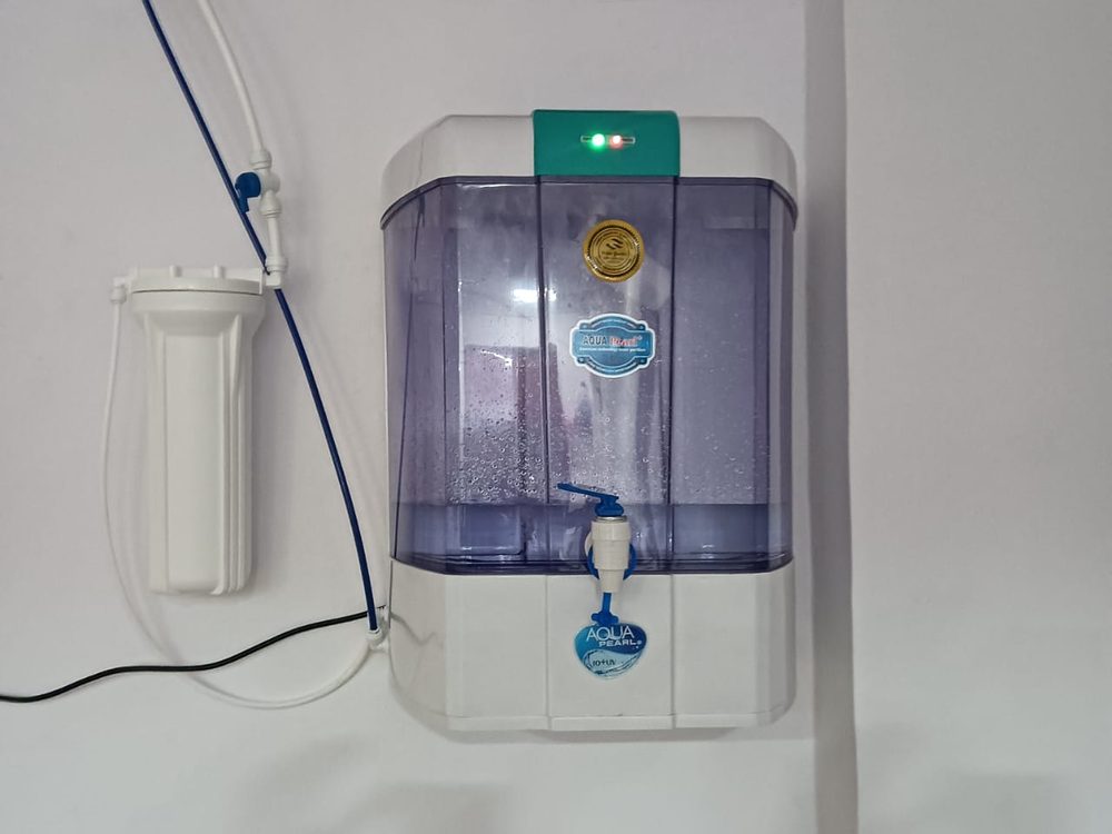 RO purifier with digital display installed in home